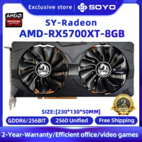 SOYO Original AMD RX5700XT 8GB GDDR6 gpu video card 8pin+6pin 7nm 256Bit PCIEx16 4.0 for Desktop Computer Video Card