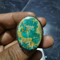 Natural Turquoise pirus persia urat emas ring perak handmade mewah