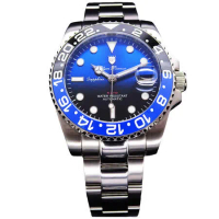 Olym Pianus 奧柏表 限量水鬼豪邁霸氣超強夜光運動型機械腕錶/40mm-藍黑面-899832.4AGS