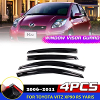 Windows Visor for Toyota Vitz XP90 RS Yaris 2006~2011 Door Smoke Deflector Guards Cover Sticker Awnings Rain Eyebrow Accessorie