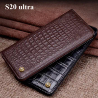 For Samsung Galaxy S20 Ultra G9880 Case cover Luxury Genuine Leather flip Back Cover S 20 Ultra case back shell S20Ultra