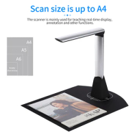 Aibecy BK34 Portable Document Camera Scanner High Speed 5MP Max A4 Size Book Scanner with LED Support 7 Languages for Office