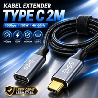 Kabel Data Charger Extension USB Type C Male To Female 100 W Fast Charging E Mark Chip 2M