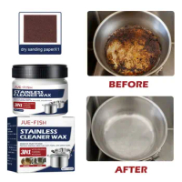Stainless Steel Cleaning Paste Pot Pan Black Dirts Cleaner Oven Polishing Mental Scratch Rust Remover Cookware Cleaning Cream