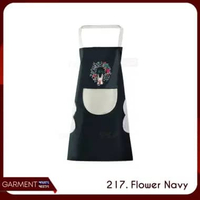 Apron Celemek Barista Waterproof Anti Air Dengan Lap Tangan Pria Wania Karakter Lucu Bahan Tebal 217