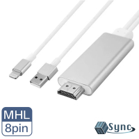 【UniSync】 iPhone/iPad lightning轉HDMI高畫質MHL影音轉接線