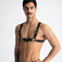 Gay Rave Harness Fetish Gay BDSM Bondage Men Sexy PU Leather Harness Male Lingerie Adjustable Body Punk Style Belts Sex Toys
