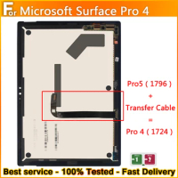 Tested For Microsoft Surface Pro 4 1724 LCD Display Touch Screen Digitizer Assembly LG Version Pro 5 +Transfer cable=Pro 4 LCD