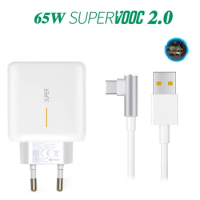 65W Supervooc 2.0 Fast Charger For OPPO Find X2 X3 Pro Neo Realme 7 X50 Q2 X7 GT Narzo 20 Pro 5G 1M Curved USB Type-C Cable