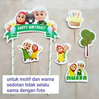 cake topper hiasan kue ulang tahun tema Edisi Nussa Rara / Nusa Rara