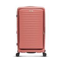 【ELLE】 ELLE Travel 波紋系列-29吋高質感前開式擴充行李箱 防盜防爆拉鍊旅行箱 (珊瑚紅) EL3128029-100