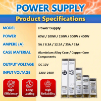 UPgraded Ultra Thin Power Supply AC to DC12V Switching Transformers Led Driver For Led Strip 60W 100