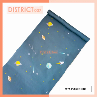 Wallpaper Stiker Dinding Motif Awan Planet Dekorasi Plafon Dinding Kamar Bahan Kertas Pvc 10 Meter P
