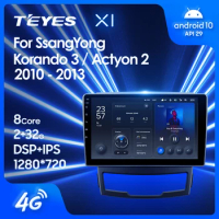 TEYES X1 For SsangYong Korando 3 Actyon 2 2010 - 2013 Car Radio Multimedia Video Player Navigation GPS Android 10 No 2din 2 Din
