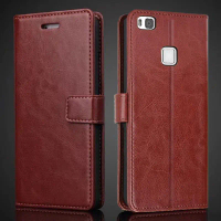 สำหรับ เคสกระเป๋าสตางค์ สไตล์วินเทจ พับง่าย เคสป้องกันแบบพับได้พร้อมขาตั้ง เหมาะสำหรับ Huawei P9 Lit