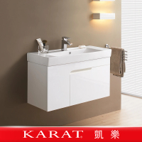 【KARAT 凱樂】米萊簡約 92公分-防水浴櫃(面盆浴櫃/PVC發泡板/鉸鏈不生鏽)
