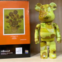 Bearbrick400% Van Gogh Museum Sunflower Self-Portrait Building Block Bear Doll Figure Be@rbrick 28cm Gift Figure