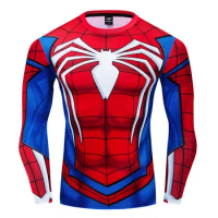 Movie Spider-Man Cosplay Superhero Peter Parker Same Tights 3D Anime Spider Pattern Men's Speedo Halloween Short Sleeve T-Shirt