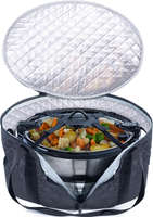 BAGSPRITE Slow Cooker Carrying Case Compatible with 6-8 Quart Crockpot Carrier for Hot Food and Haml