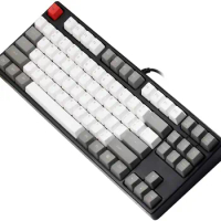 Mechanical Gaming Keyboard - Color Mixing Double Shot PBT Keycaps - Cherry Mx Red - 87 Keys - Linear &amp; Quiet (Black Case)