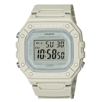 【CASIO 卡西歐】電子錶 樹脂錶帶 防水50米 LED燈光 碼錶 W-218HC(W-218HC-8A)