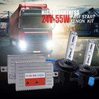 24V Truck Headlight hid xenon kit 55W H4 bixenon H7 H11 4300K 5000K 6000K H1 8000K Super Bright 24V Van Boat Lamp bulb