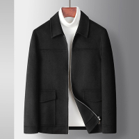 [巴黎精品]毛呢外套短版夾克-羊毛休閒純色簡約男外套3色p1ac54