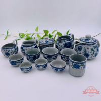 青花瓷杯經懷舊陶瓷杯青花瓷老式牡丹茶具茶水杯家用小茶杯5個