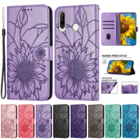 Sunflower Leather Wallet Book Cover For Huawei P30 Lite P20 Pro Mate 20 Lite 10Pro P Smart Y6s Y 6 Y9 Prime 2019 Phone Case Etui