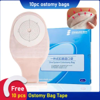【Free 10pc Film Tape】Steadlive 10PCS 15-85mm Cut Size Beige Cover Drainable Colostomy Bag Pouch Ostomy bag