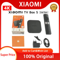 Global Version original Xiaomi Mi TV Box S 2nd Gen 4K Ultra HD Streaming Quad-core Cortex A55 BT5.2 Smart TV Box