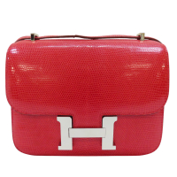 HERMES 愛馬仕【再降價】法拉利紅 蜥蜴皮 Constance 19 肩背包 口Q刻 銀扣 【二手名牌BRAND OFF】