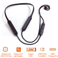 QCC5125 LDAC Multipoint 500mAh Bluetooth Earphone Upgrade Cable aptX Adaptive Earbud MMCX 2Pin UE A2DC IE80 IM IE40PRO w Mic AAC
