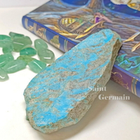 【土桑精選】金曼綠松石拋光原礦3號 土耳其石 Turquoise ~財富、健康、快樂，為生活帶來好運的幸運石 🔯聖哲曼🔯