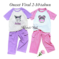 Setelan Anak REGLAN Celana Cargo Usia 2-10 tahun  Perempuan