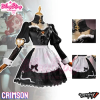 Identity V Crimson Priestess Cosplay Costume Game Identity V Fiona Gilman Cosplay Costume Lolita Maid Dress Cosplay Wig