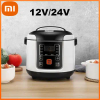Xiaomi 12V 24V Electric Rice Cooker Car Truck Multicooker Soup Porridge Cooking Food Steamer 2L Electric lunch box Home