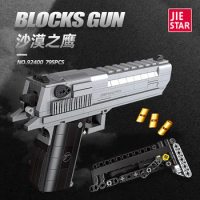 Shell Ejecting Soft Bullet Building Blocks Toy Gun Manual Pistol Toys for Boys Weapons Shoot Building Blocks Guns Kids Gifts