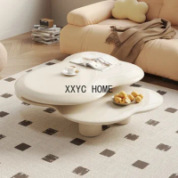 Simple White Iregular Cute Small Side Table Round Storage Modern Coffee Table Books Designer Table Basse Entrance Hall Furniture