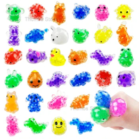 Mini Animal Sensory Stress Relief Ball Set Squeeze Fidget Toys For Kids Adults With Water Beads Relax Squishy Toy Birthday Gifts