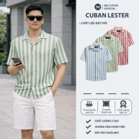 Áo sơ mi kẻ sọc nam Lester MK CLEVER chất đũi thô mềm , thoáng mát, chống nhăn, form rộng hằng ngày