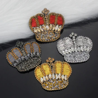 2piece New DIY accessories rhinestone jewelry court retro beaded Indian silk crown bee shoes accessories brooch