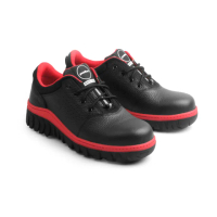 【PUHU 彪琥】真皮工作安全鞋-黑紅(100%MIT台灣製 鋼頭鞋 工作鞋 防護鞋 安全鞋)