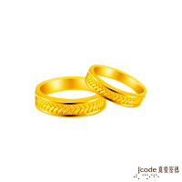 J code真愛密碼金飾 有你的歲月黃金成對戒指