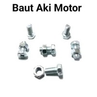 4 Pcs Baut Aki Motor - Baut Aki motor Universal - Baut Aki Basah semua motor - Baut Aki Kering-Baut 