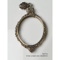 NATYAGoldenBronze oval amulet casing 34x40mm กรอบพระ บรอนซ์ทอง รูปไข่ ขนาดใหญ่ คําแนะนําการขายที่ร้อ