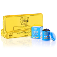 【TWG Tea】手工純棉茶包迷你茶罐組(英式早餐茶+ 摩洛哥薄荷綠茶+法式伯爵茶)
