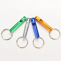1Pc Key Chain Aluminum Alloy Whistle Keyring Keychain Mini For Outdoor Emergency Survival Safety Sport Camping Hunting