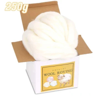 KAOBUY Soft White Merino Dyed Felting Wool Tops Roving Wool Fibre For Needle Felting DIY Doll Needlework Sewing Projects