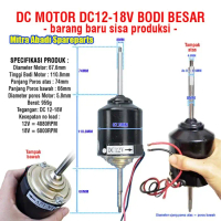 DC Motor Dinamo Fan DC 12-18V Axis As 8mm AS 2 SISI BODI BESAR
